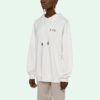 Sudadera con capucha Off-White SS21 con logotipo bordado y flecha, corte holgado, blanca