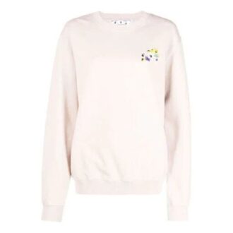 Sudadera con capucha Off-White SS21 de corte holgado, estampado de flores y cuadros con Arrows, color blanco cremoso