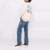 Sudadera con capucha Off-White SS21 de corte holgado, estampado de flores y cuadros con Arrows, color blanco cremoso