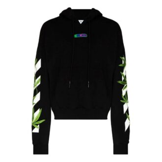 Sudadera con capucha oversize Weed Arrows «Negro, blanco y verde»