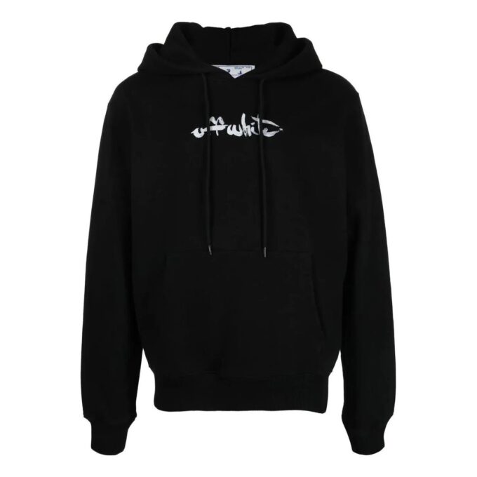Sudadera con capucha Paint Arrow Slim «Negro Blanco»