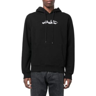Sudadera con capucha Paint Arrow Slim «Negro Blanco»