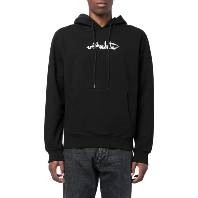 Sudadera con capucha Paint Arrow Slim «Negro Blanco»