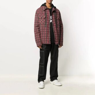 Sudadera con capucha para hombre a cuadros