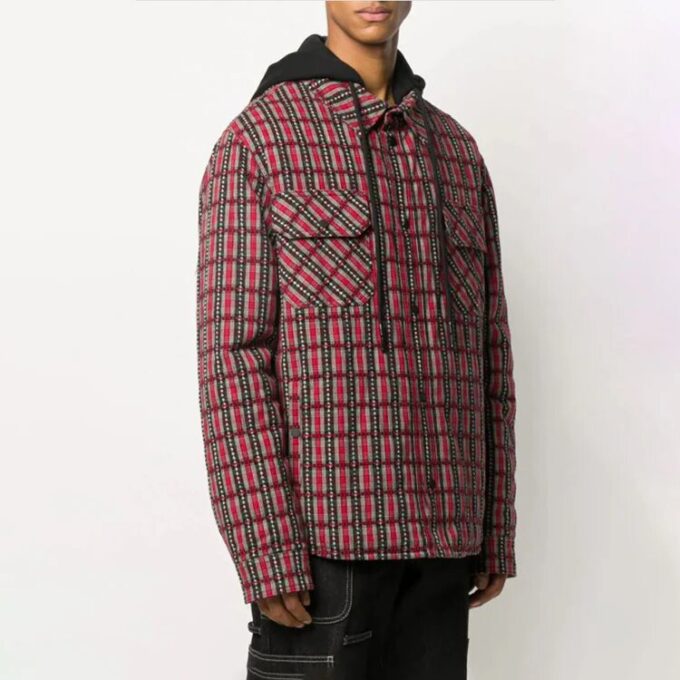 Sudadera con capucha para hombre a cuadros