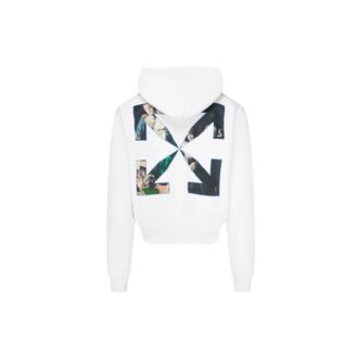Sudadera con capucha para hombre Caravaggio Painting Over, blanca y negra, FW20, con logotipo