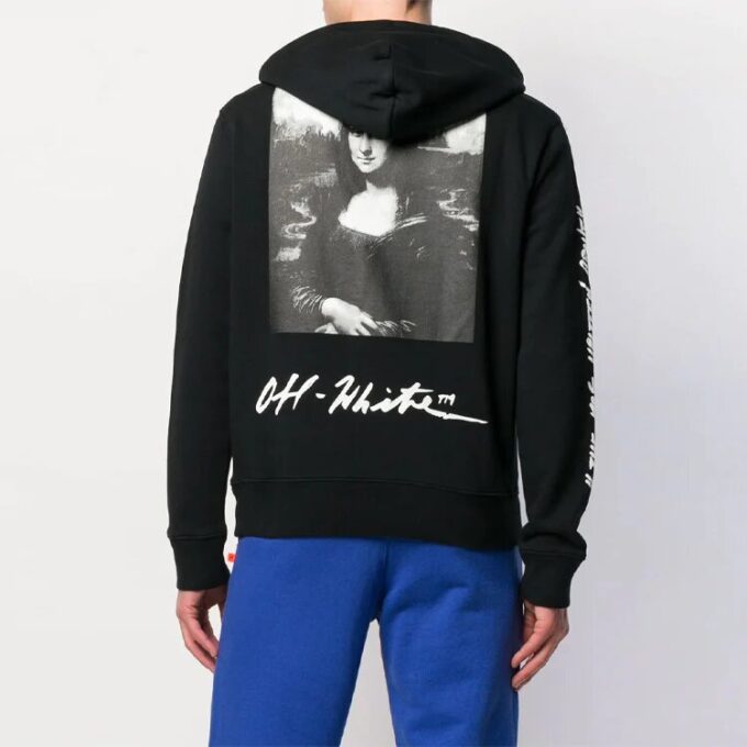 Sudadera con capucha para hombre SS19 Virgil Abloh Mona Lisa, color negro