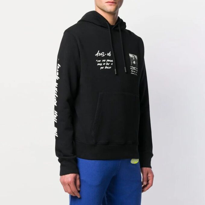 Sudadera con capucha para hombre SS19 Virgil Abloh Mona Lisa, color negro
