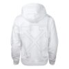 Sudadera con capucha sin rematar y mangas diagonales, color blanco