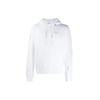 Sudadera con capucha sin rematar y mangas diagonales, color blanco