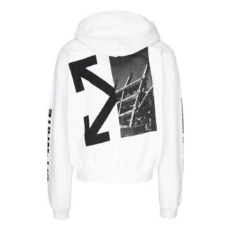 Sudadera con capucha Split Arrows para hombre, color blanco
