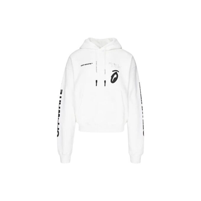 Sudadera con capucha Split Arrows para hombre, color blanco