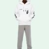 Sudadera con capucha Split Arrows para hombre, color blanco