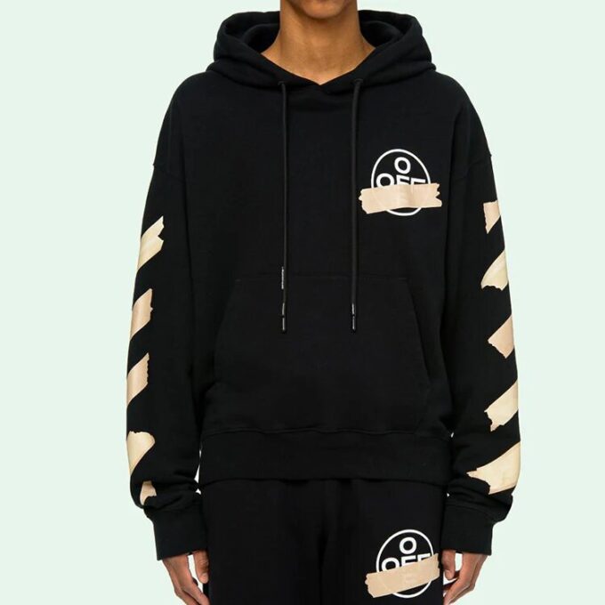 Sudadera con capucha Tape Arrows Over «Negro/Beige»