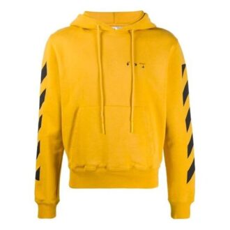 Sudadera con capucha y aplique de flecha para hombre, amarilla