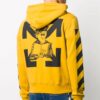 Sudadera con capucha y aplique de flecha para hombre, amarilla
