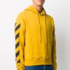 Sudadera con capucha y aplique de flecha para hombre, amarilla