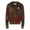 Sudadera con capucha y apliques de camuflaje de hojas FW20 para hombre, color caqui/verde