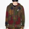 Sudadera con capucha y apliques de camuflaje de hojas FW20 para hombre, color caqui/verde