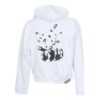 Sudadera con capucha y apliques unisex, color blanco