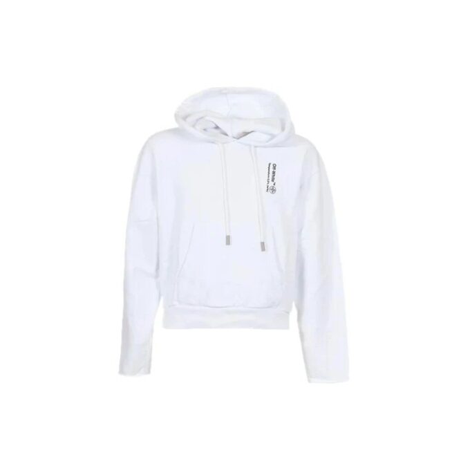 Sudadera con capucha y apliques unisex, color blanco