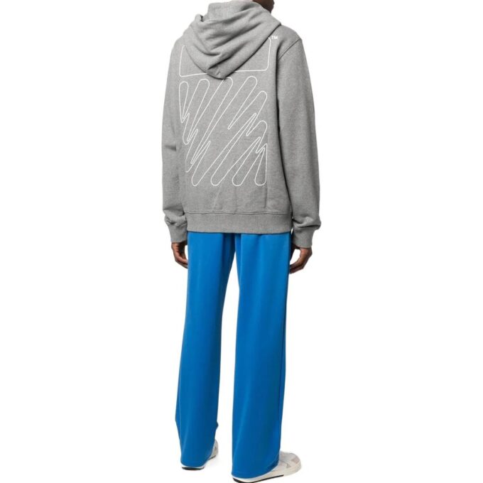 Sudadera con capucha y cordón con estampado gráfico «Gris»