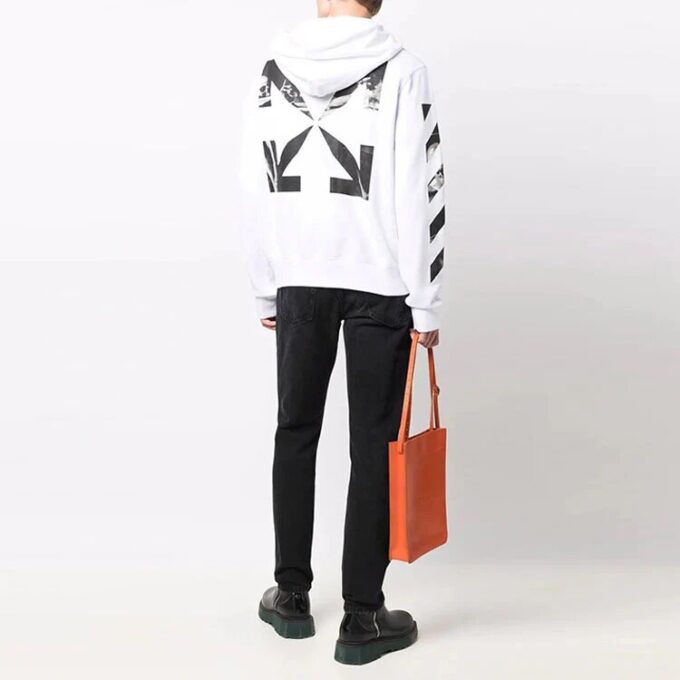 Sudadera con capucha y cremallera Carav Arrow Slim «Blanco/Negro»