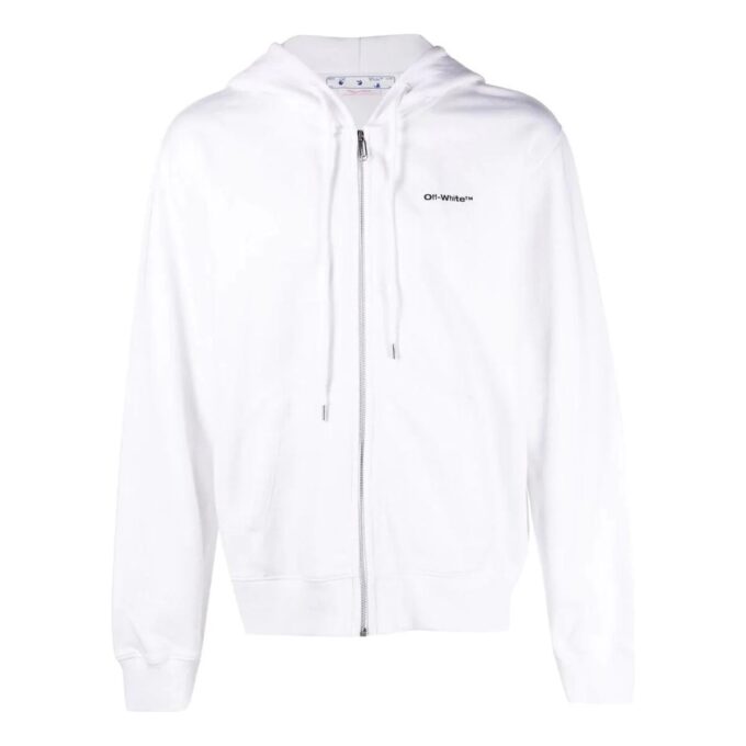 Sudadera con capucha y cremallera con estampado diagonal