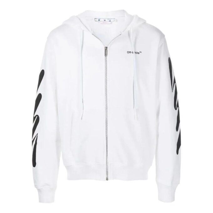 Sudadera con capucha y cremallera con estampado Wave Diag