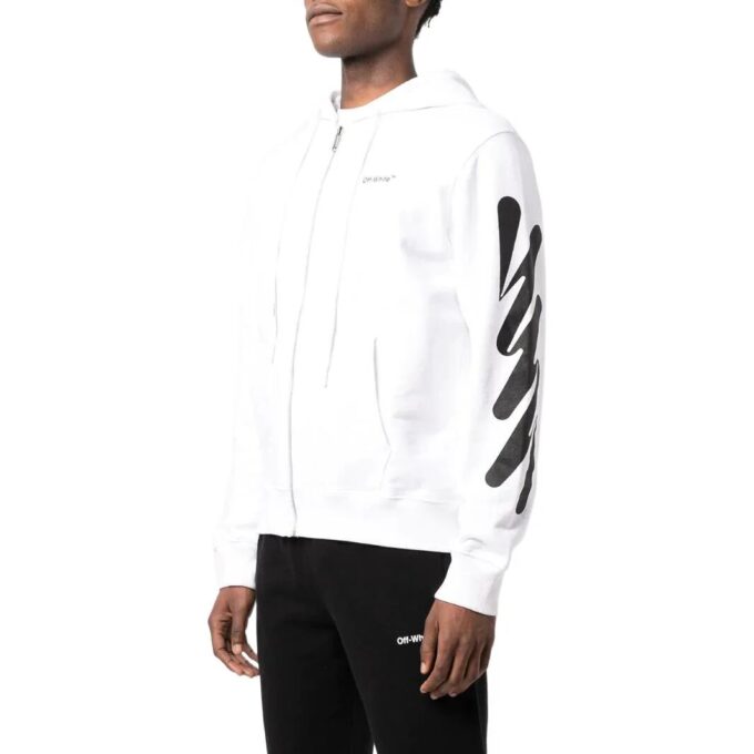Sudadera con capucha y cremallera con estampado Wave Diag