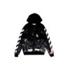 Sudadera con capucha y cremallera de felpa con estampado de grafitis Galaxy Brush para hombre, color negro