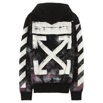 Sudadera con capucha y cremallera Diag Galaxy Brush «Negro, blanco y multicolor»