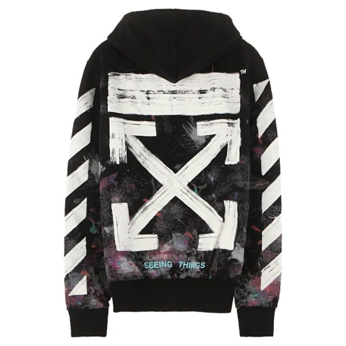 Sudadera con capucha y cremallera Diag Galaxy Brush «Negro, blanco y multicolor»