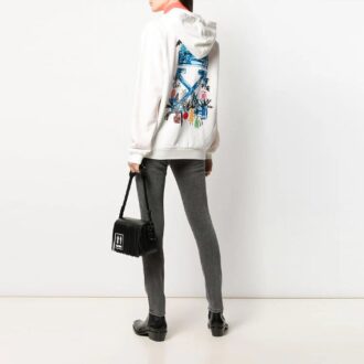 Sudadera con capucha y cremallera Off-White, manga larga, versión Ordinary, blanco cremoso