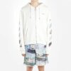 Sudadera con capucha y cremallera Printing Arrow para hombre, color blanco
