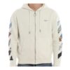 Sudadera con capucha y cremallera Printing Arrow para hombre, color blanco