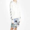 Sudadera con capucha y cremallera Printing Arrow para hombre, color blanco