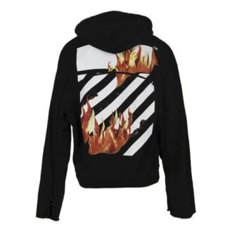 Sudadera con capucha y cremallera trasera Diag Fire