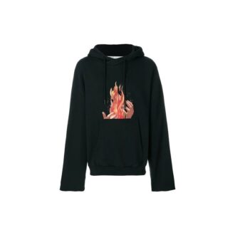 Sudadera con capucha y cremallera trasera Diag Fire
