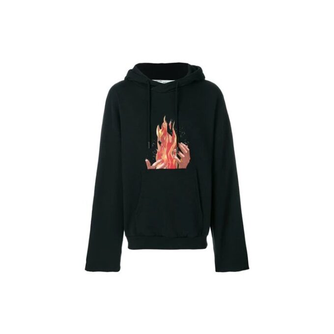 Sudadera con capucha y cremallera trasera Diag Fire