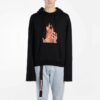 Sudadera con capucha y cremallera trasera Diag Fire