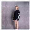 Sudadera con capucha y cuello redondo Off-White Casual Colorblock Logo, color negro