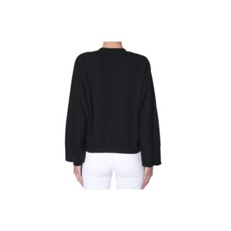 Sudadera con capucha y cuello redondo Off-White con logo en negro