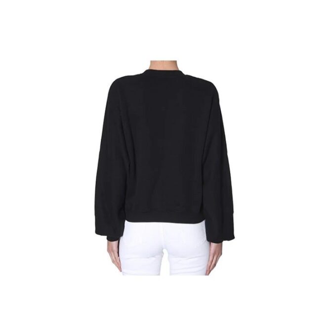 Sudadera con capucha y cuello redondo Off-White con logo en negro