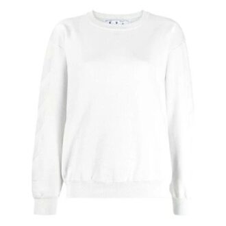 Sudadera con capucha y cuello redondo Off-White SS21 con estampado del logotipo Arrow, versión blanca