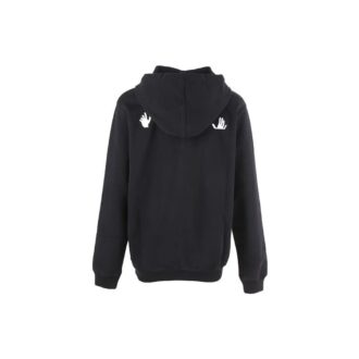 Sudadera con capucha y eslogan en letras blancas, color negro