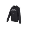 Sudadera con capucha y eslogan en letras blancas, color negro
