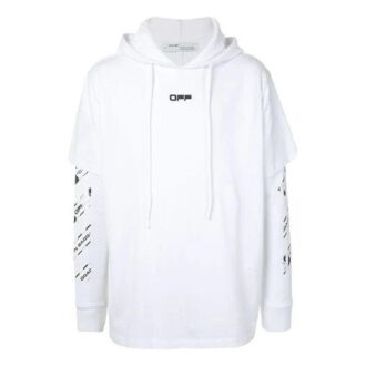 Sudadera con capucha y estampado Airport Tape SS20 para hombre, color blanco