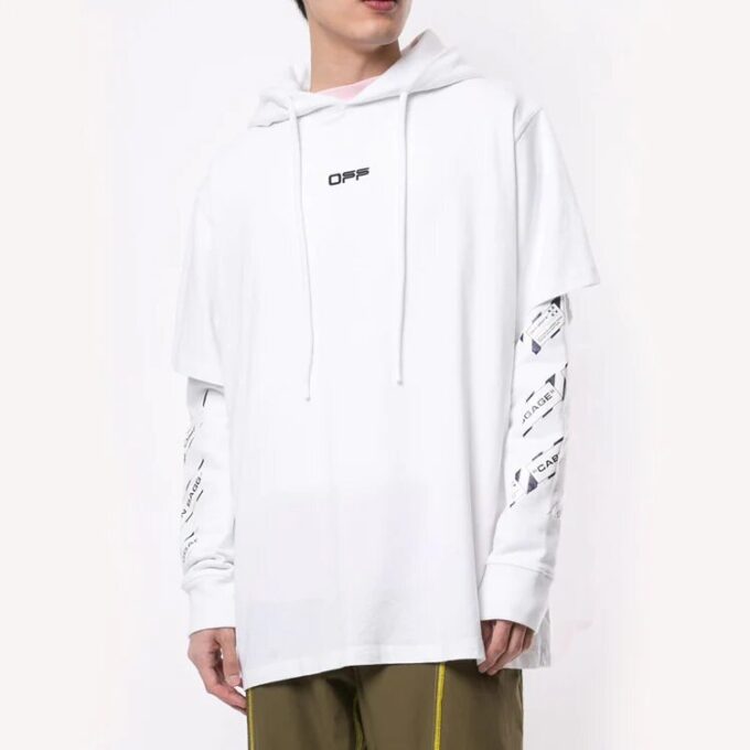 Sudadera con capucha y estampado Airport Tape SS20 para hombre, color blanco