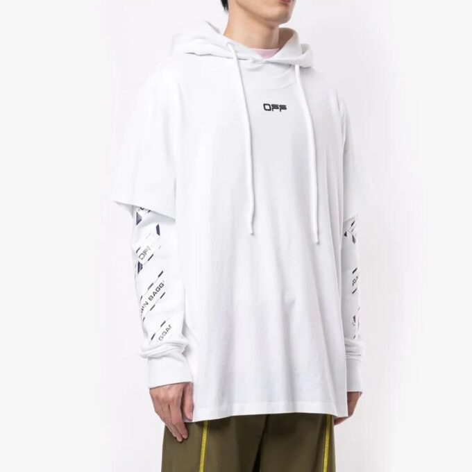 Sudadera con capucha y estampado Airport Tape SS20 para hombre, color blanco